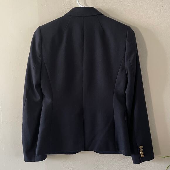 J. Crew Schoolboy Wool Blazer Womens 00 Navy Blue Preppy Classic Office Jacket - Picture 2 of 12